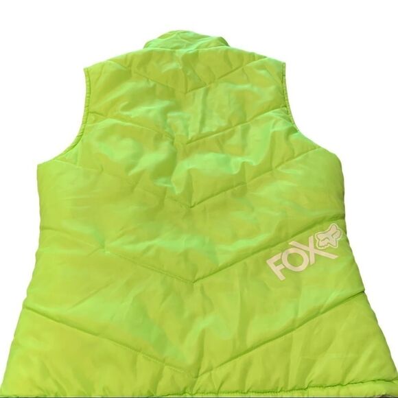 FOX Puffy Vest Light Green Snap Closure - Picture 2 of 10
